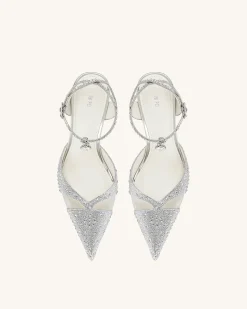 Haidi Artificial Crystal Pumps - Silver