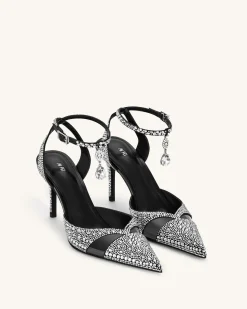 Haidi Artificial Crystal Pumps - Black