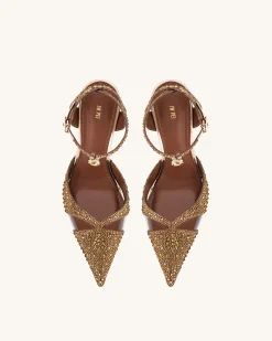 Haidi Artificial Crystal Pumps - Brown
