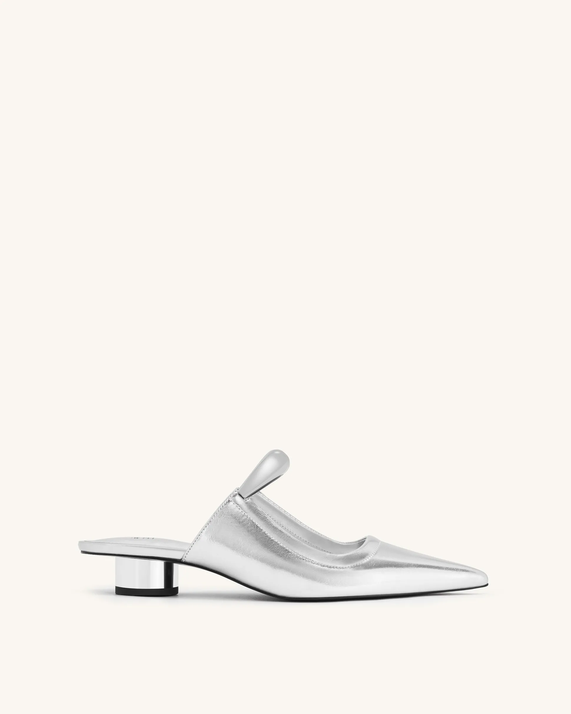 Helena Pierced Mules - Silver