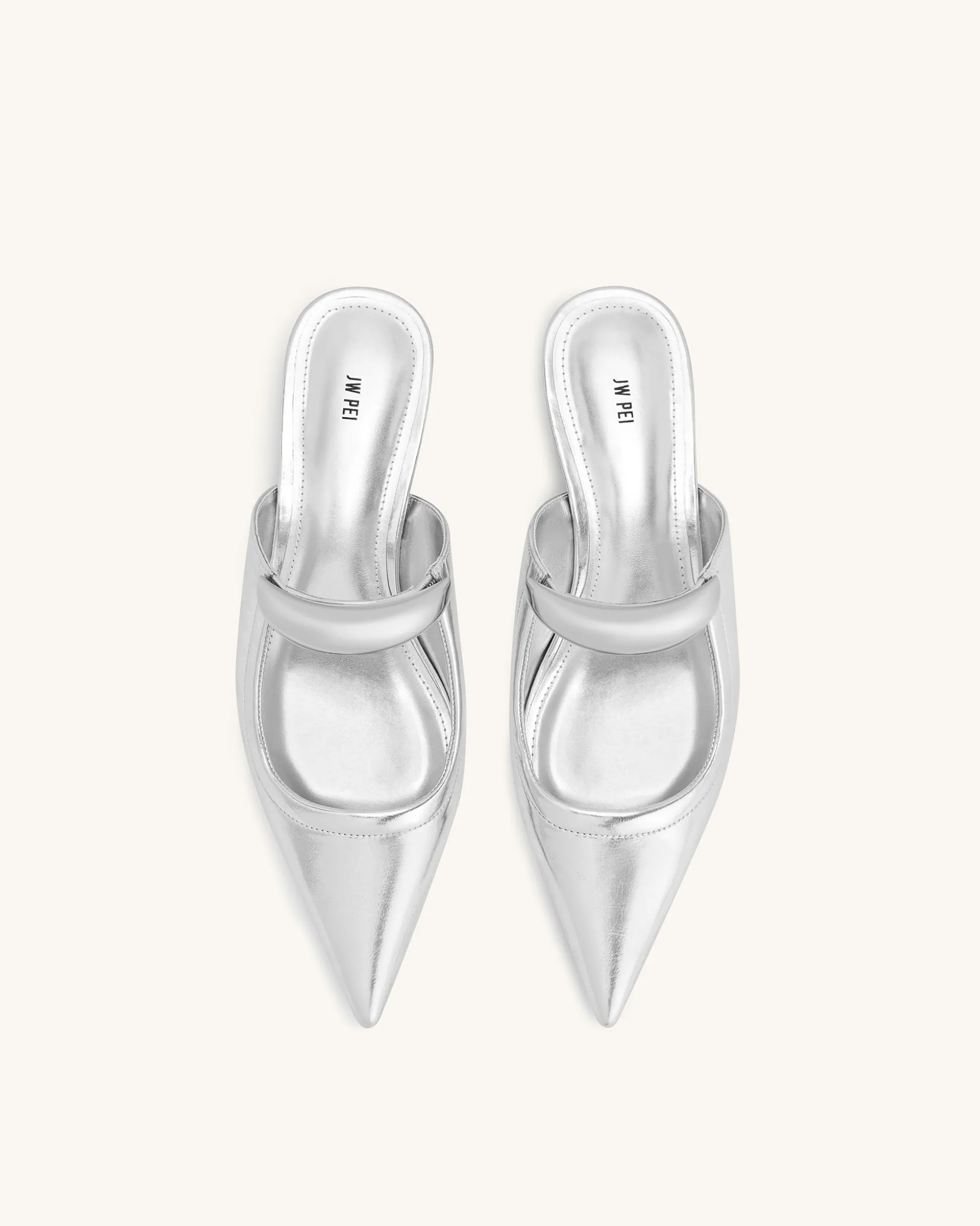 Helena Pierced Mules - Silver