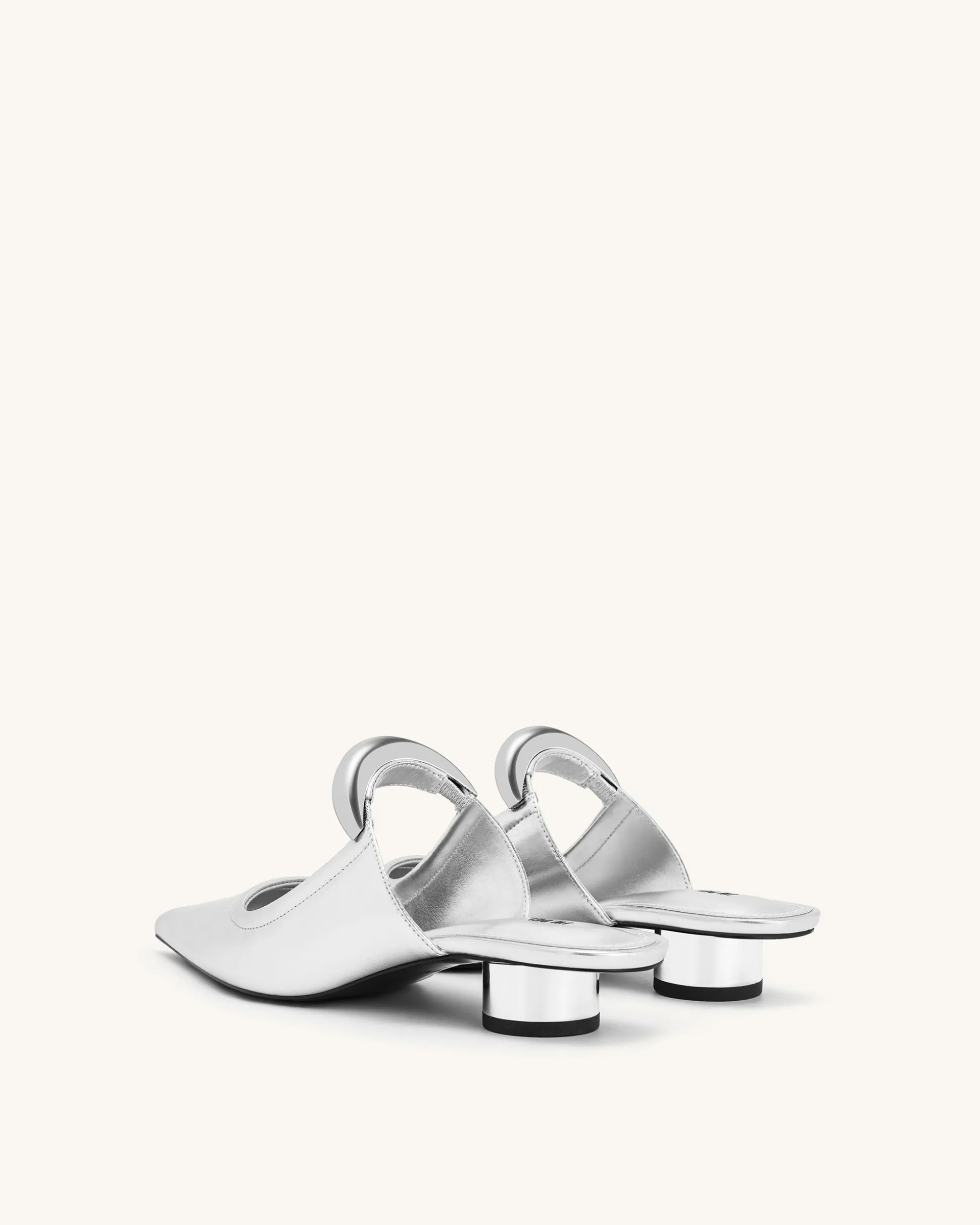 Helena Pierced Mules - Silver