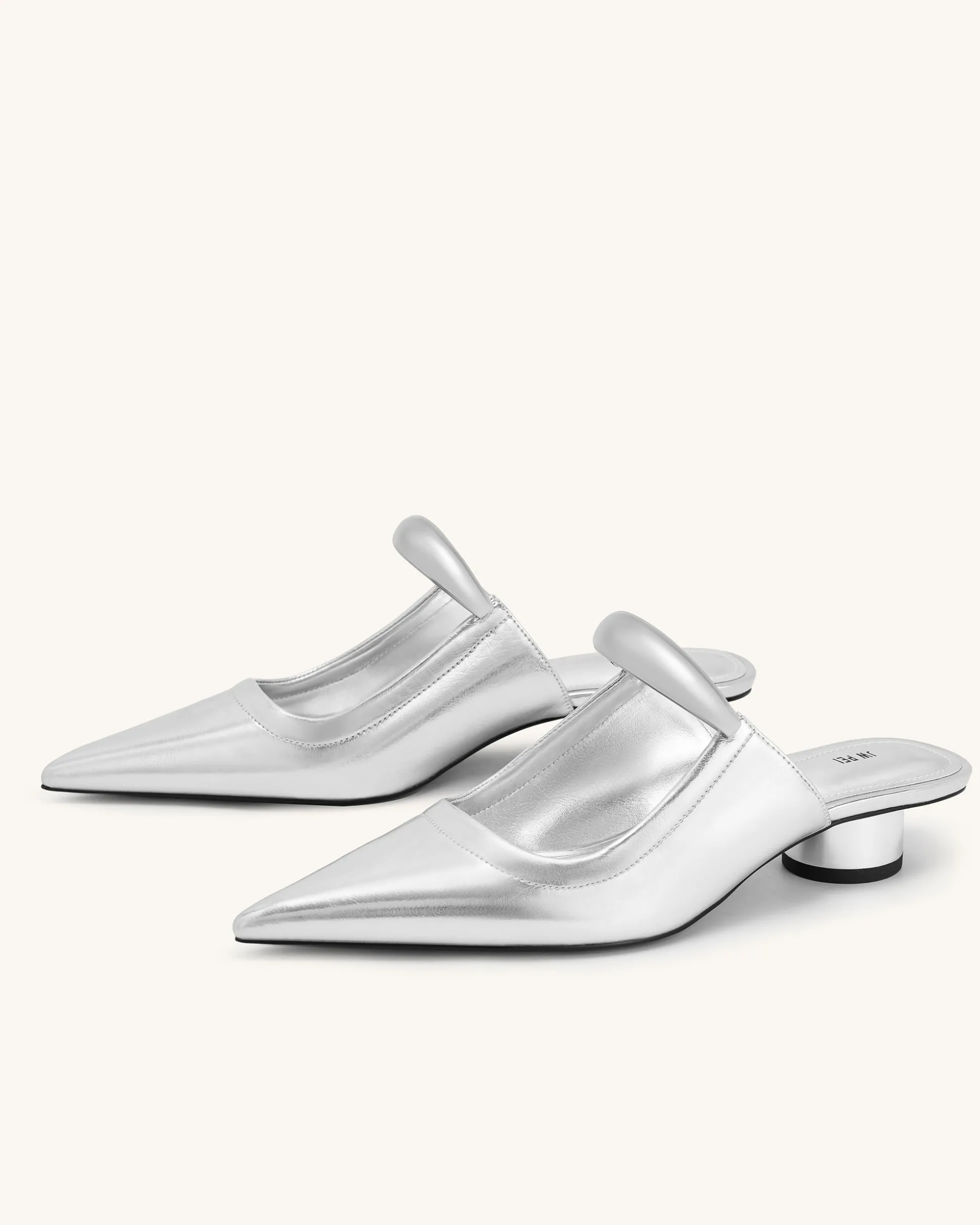 Helena Pierced Mules - Silver