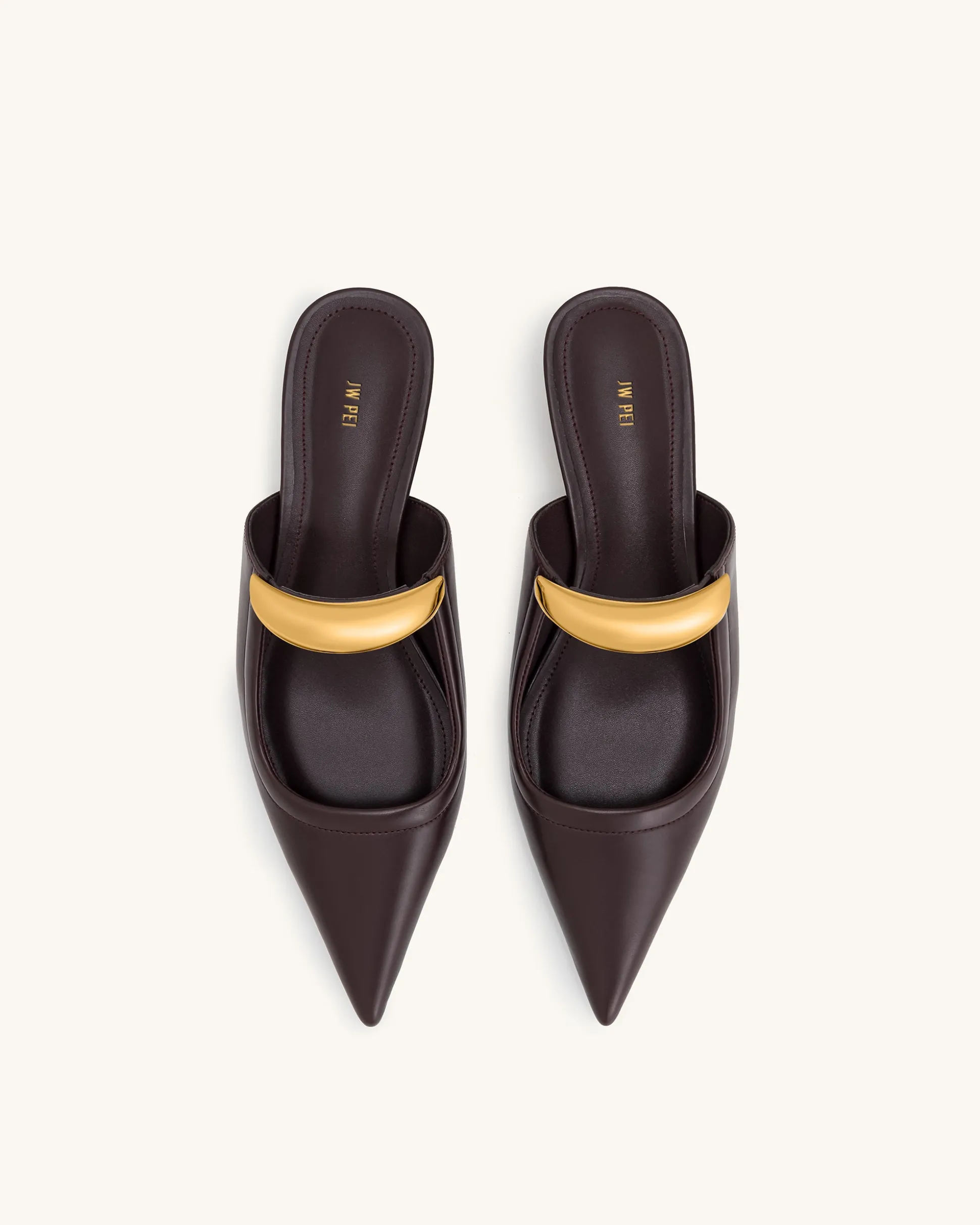 Helena Pierced Mules- Claret Red