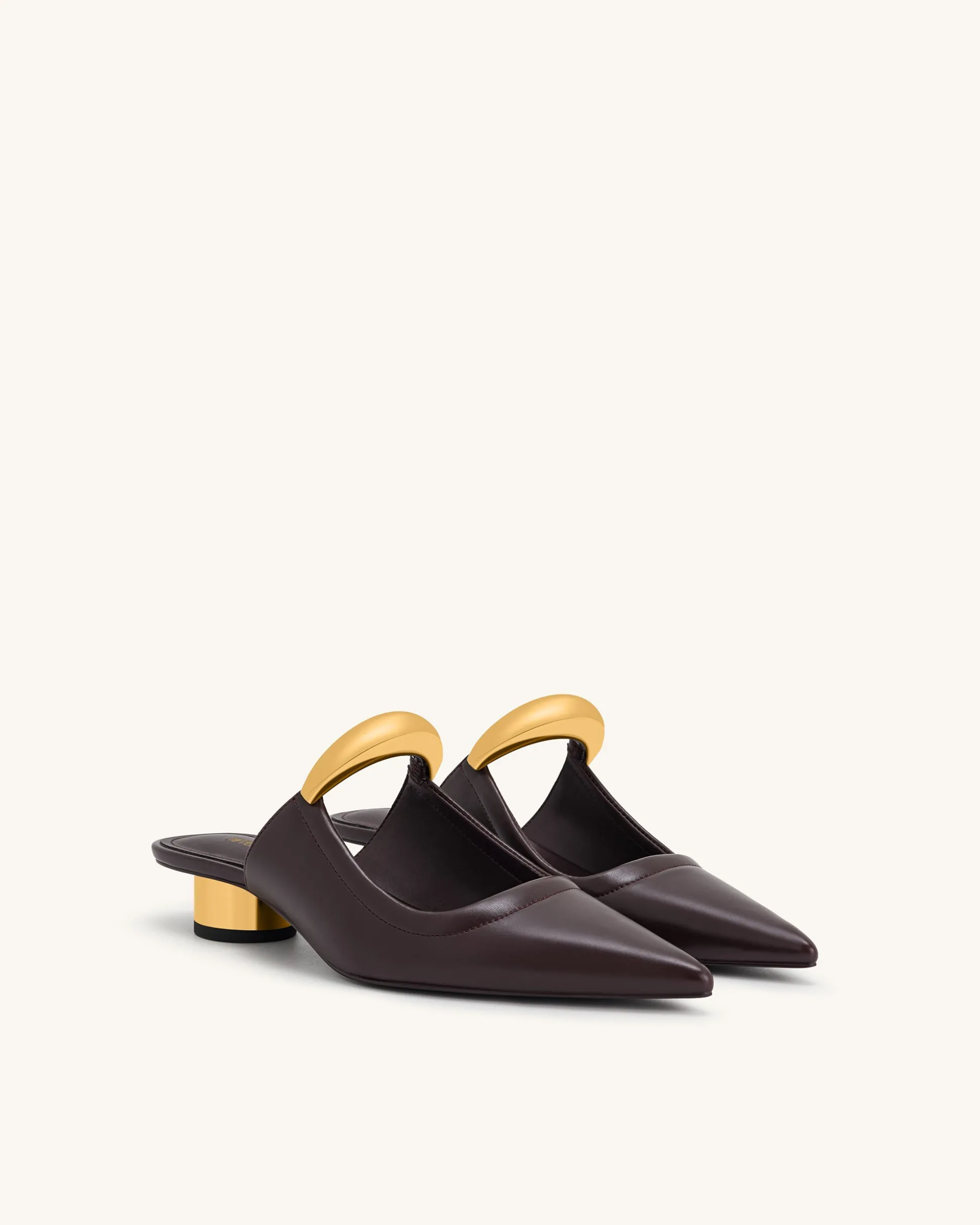 Helena Pierced Mules- Claret Red