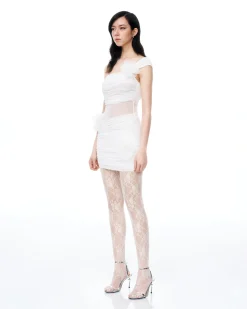 Isidore 3D Floral Wrinkles Mini Dress - White
