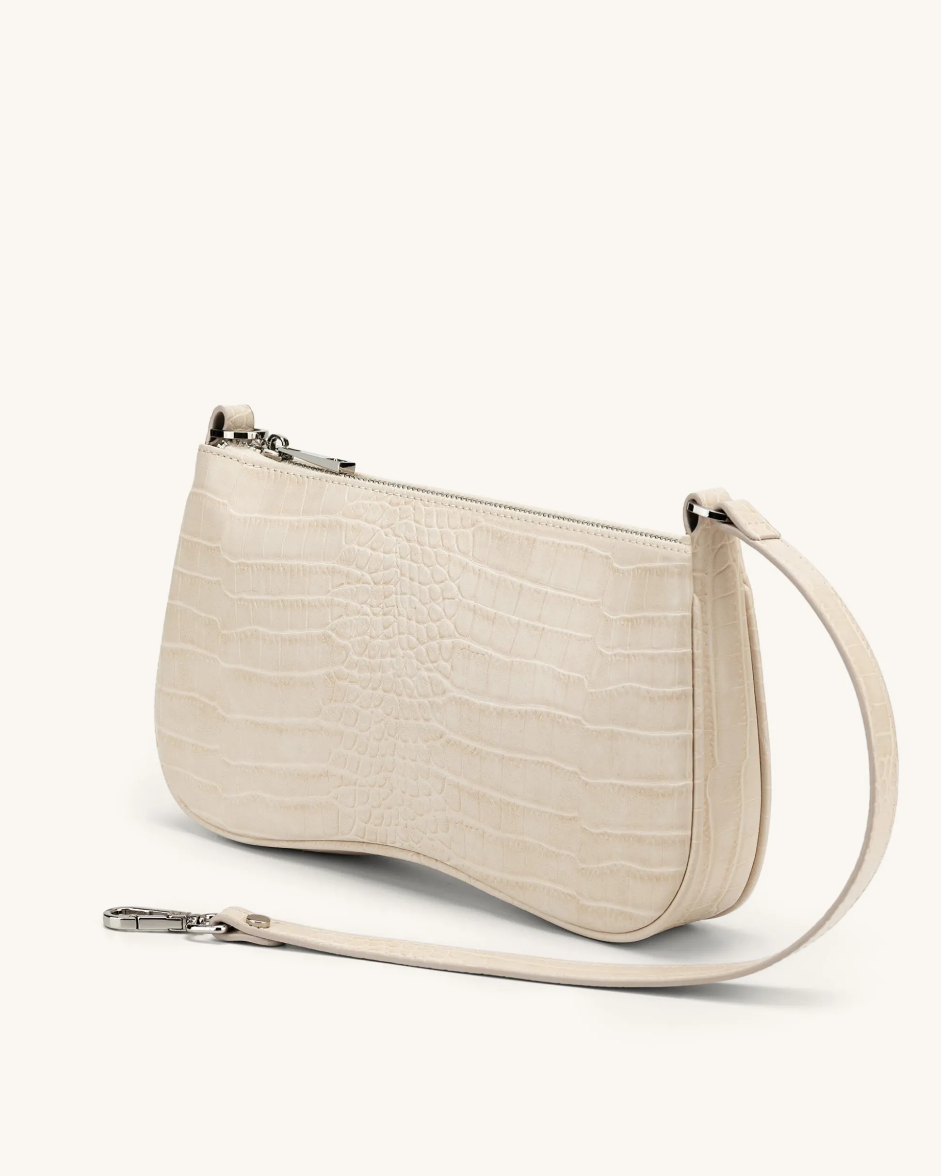 Ivory Shoulder Bag - Croc Embossed - JW PEI