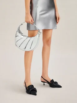 Jana Hollow Out Shoulder Bag - Silver
