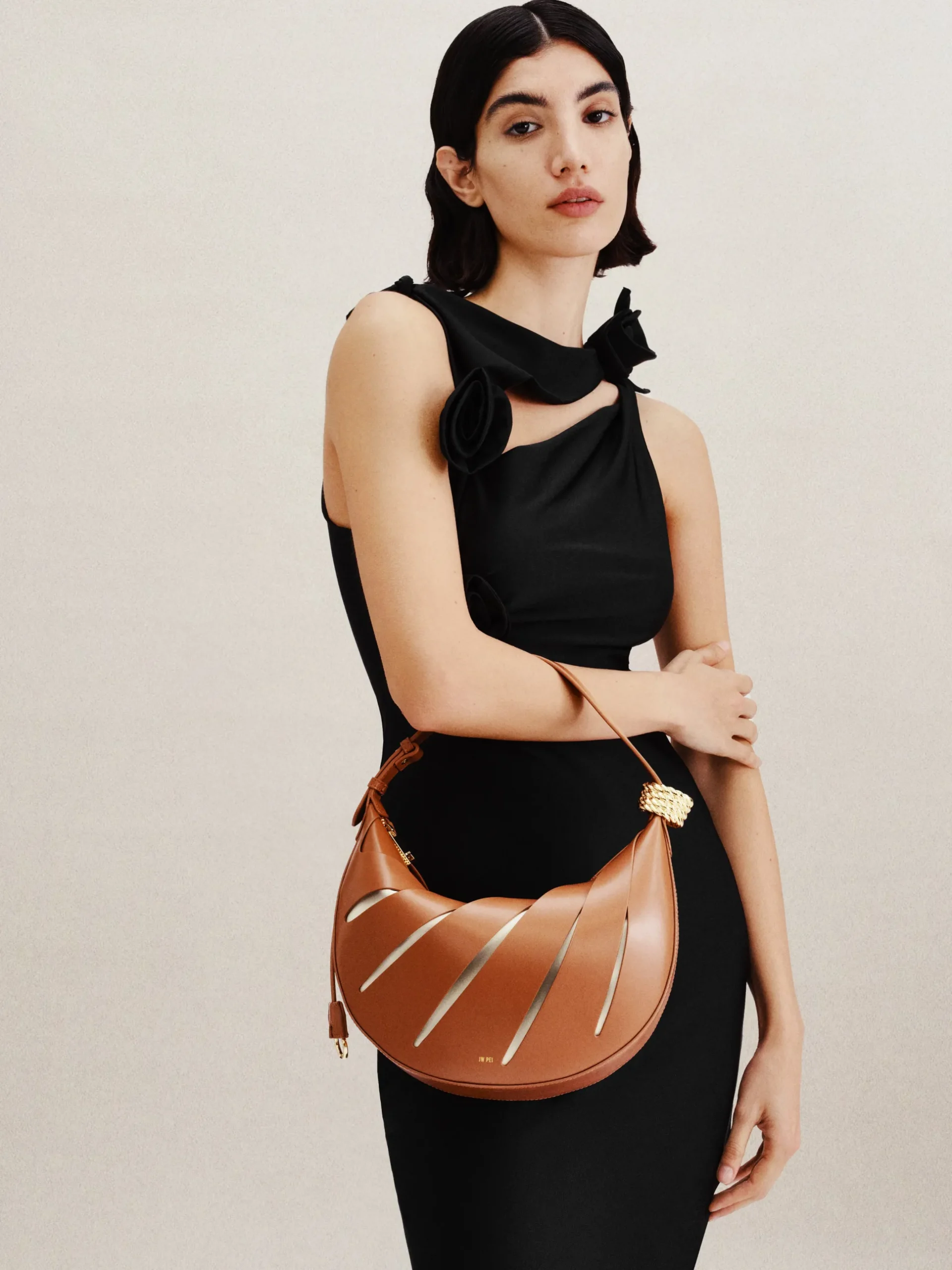 Jana Hollow Out Shoulder Bag - Brown