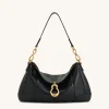Jayla Metal Pendant Embellished Shoulder Bag - Black