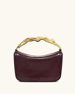 Jenny Human-shaped Handle Handbag - Deep Burgundy