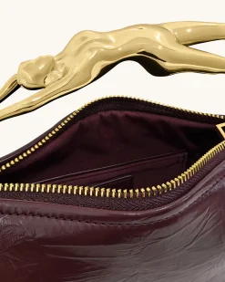 Jenny Human-shaped Handle Handbag - Deep Burgundy