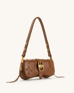 Joy Crushed Shoulder Bag - Brown