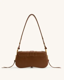 Joy Crushed Shoulder Bag - Brown