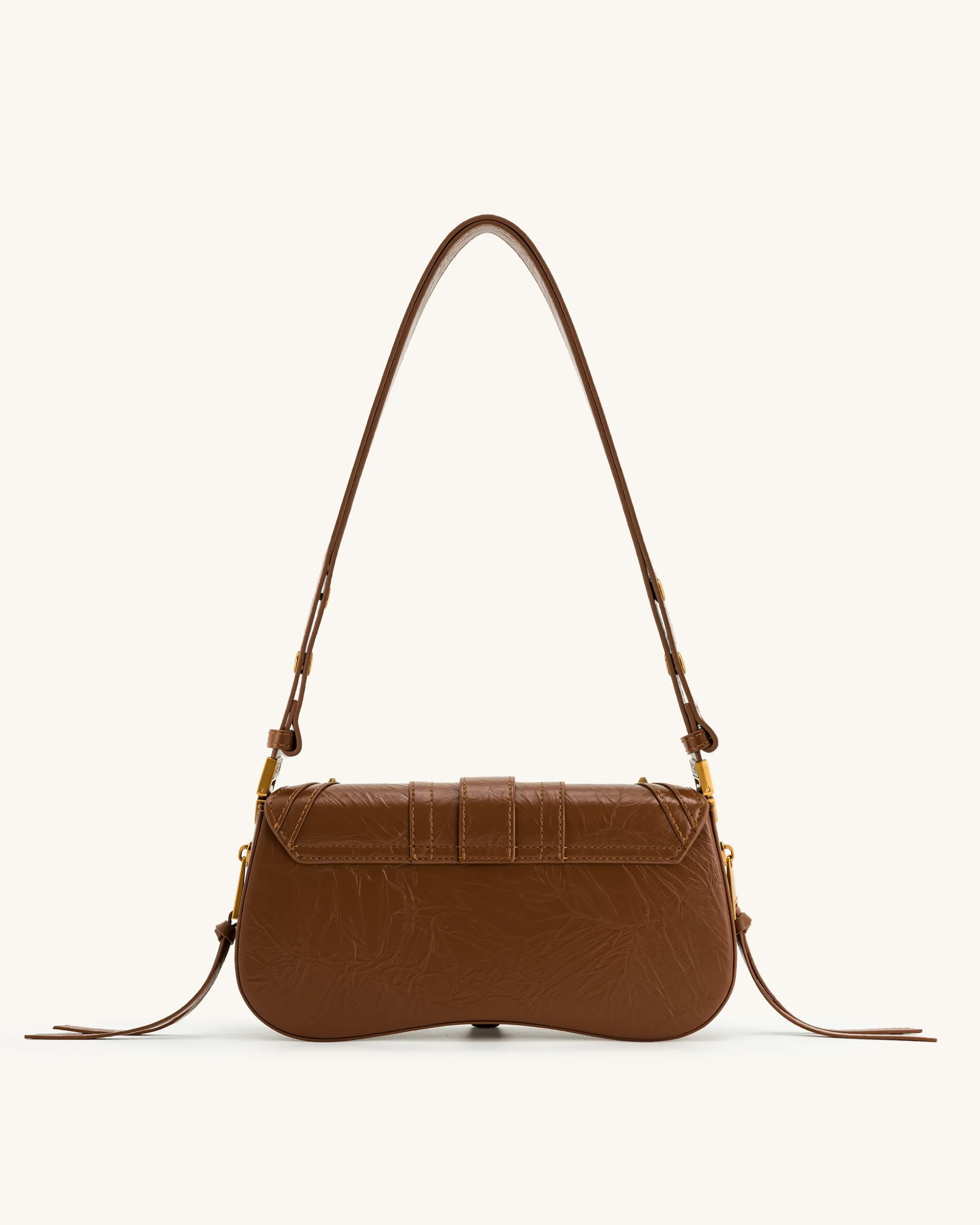 Joy Crushed Shoulder Bag - Brown