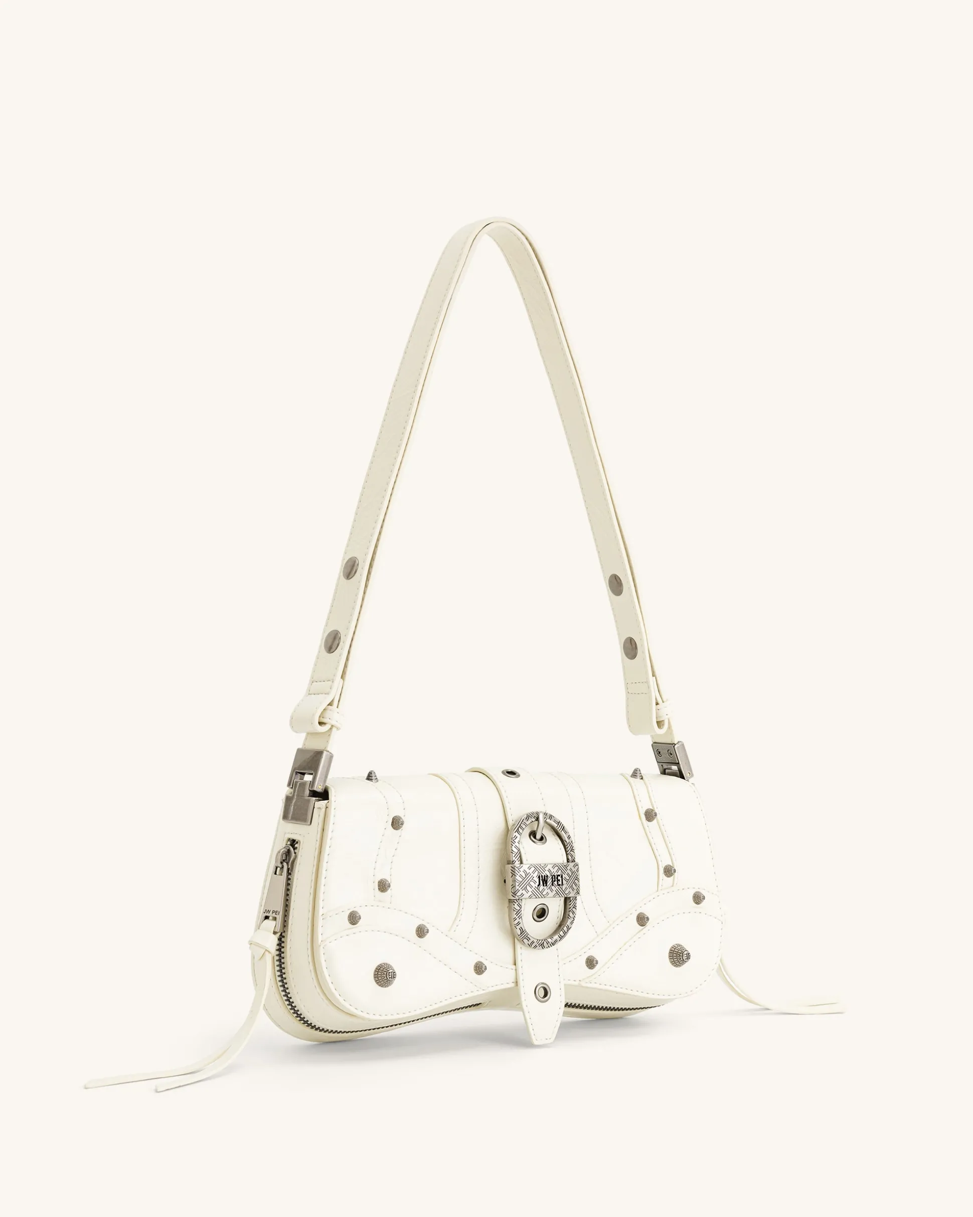 Joy Crushed Shoulder Bag - White