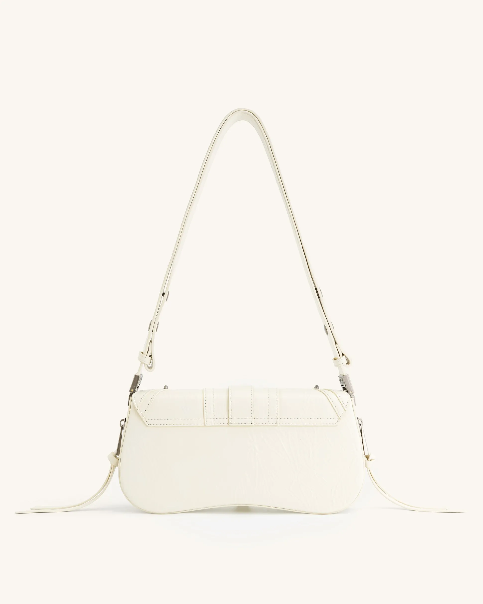 Joy Crushed Shoulder Bag - White
