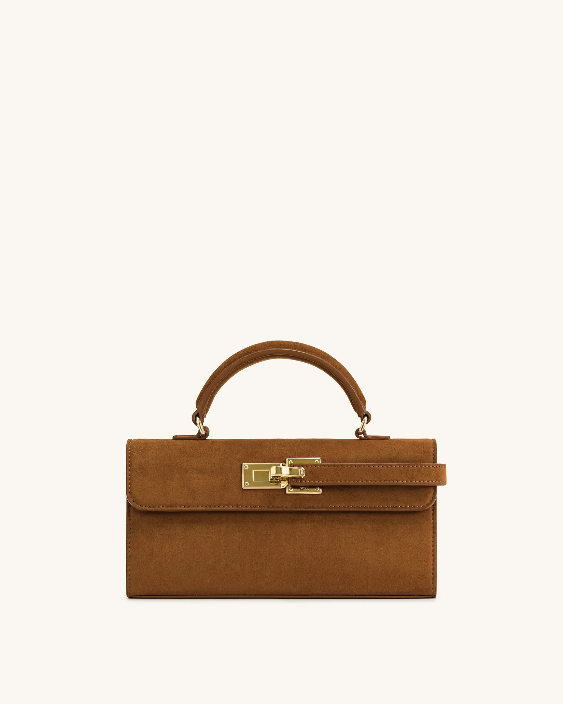 Keyla Faux Suede Top Handle Bag - Brown