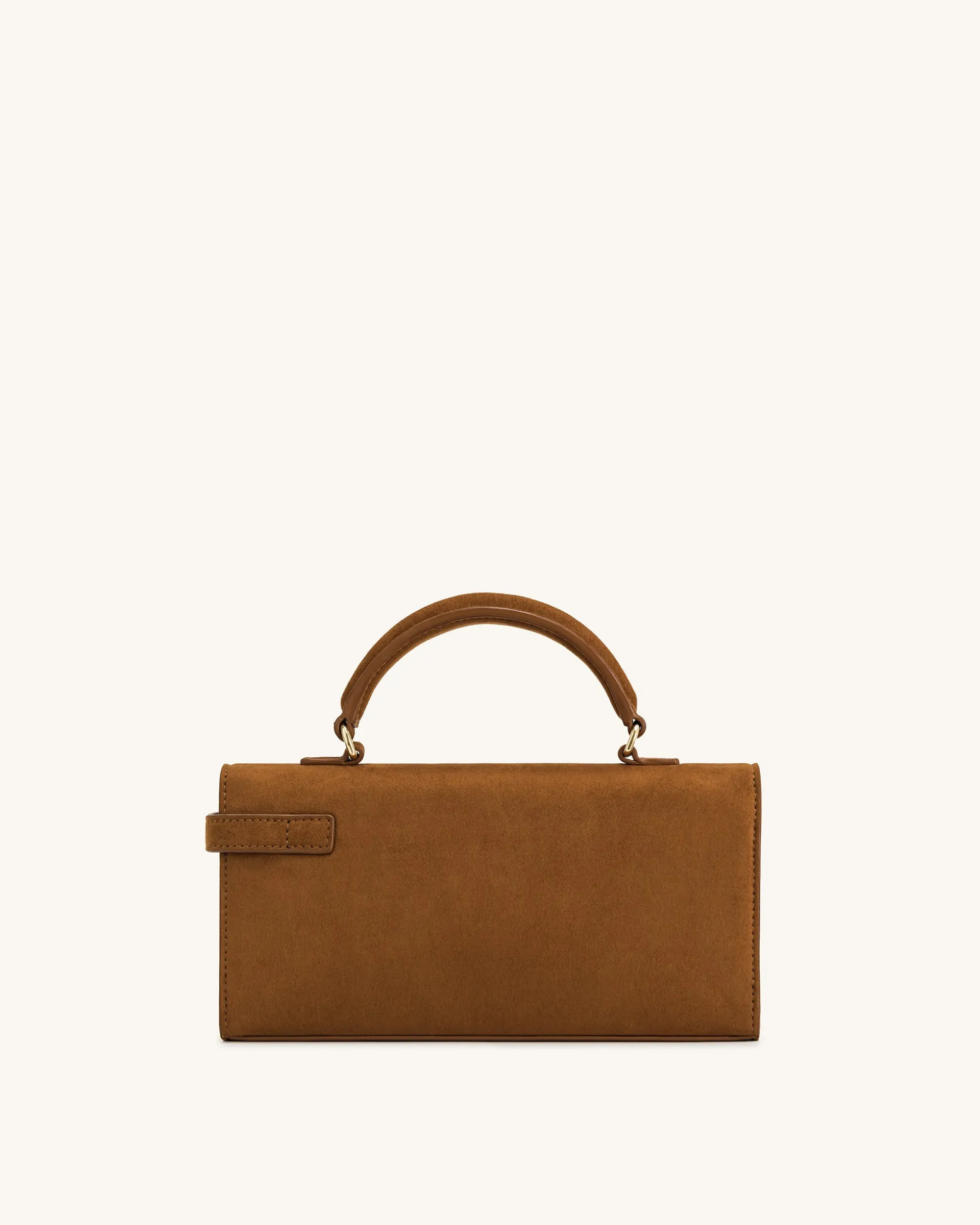 Keyla Faux Suede Top Handle Bag - Brown