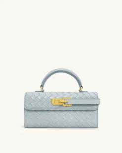 Keyla Weave Texture Top Handle Bag - Blue