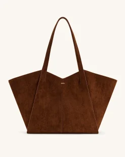 Kiana Large Capacity Tote Bag - Dark Brown