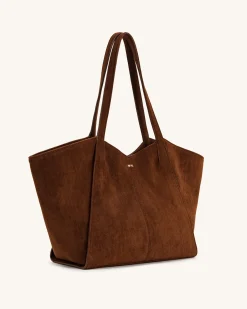 Kiana Large Capacity Tote Bag - Dark Brown