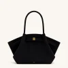 Large Tote Bag Black Faux Suede Women bag - JW PEI Hana