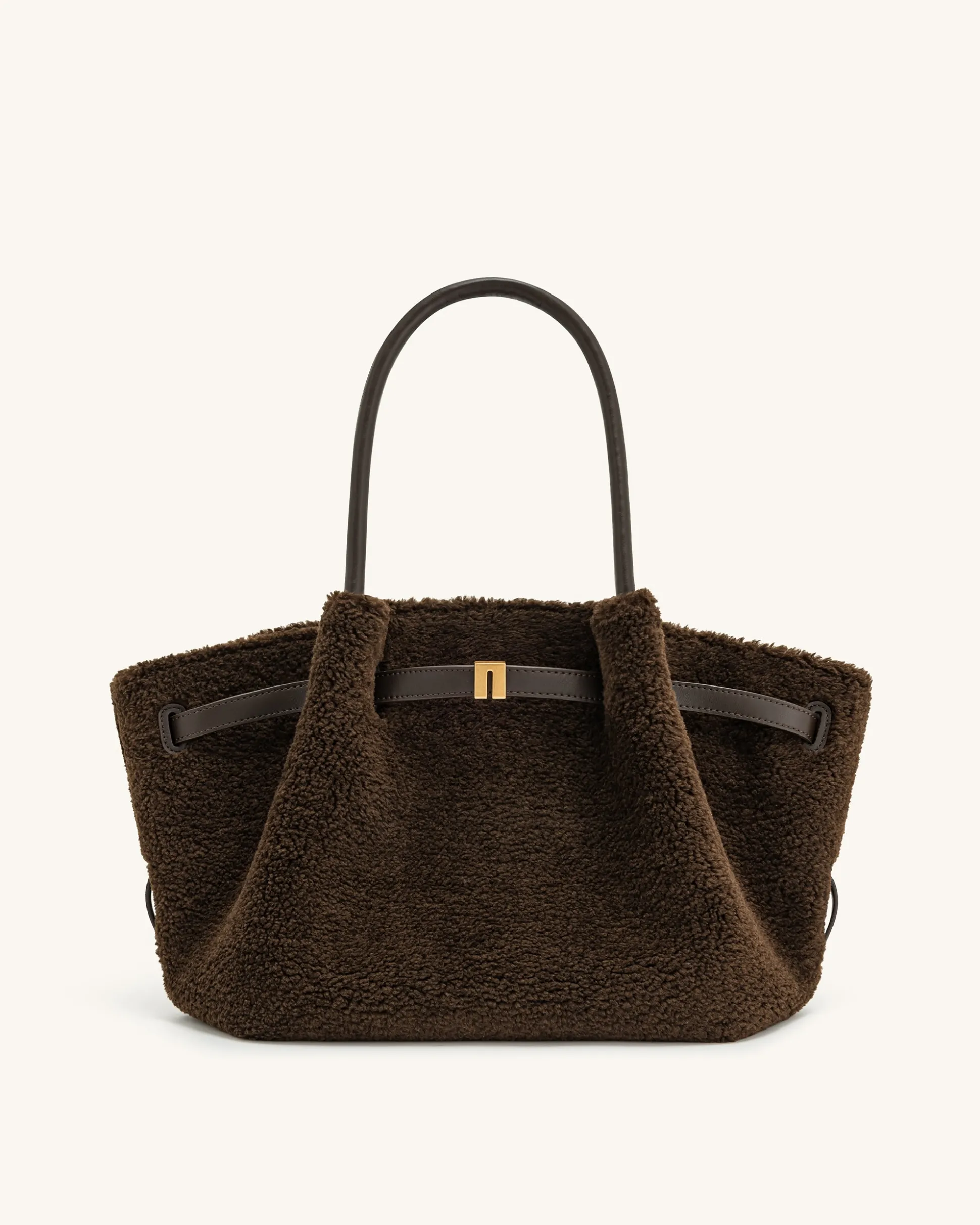Large Tote Bag Black Faux Suede Women bag - JW PEI Hana