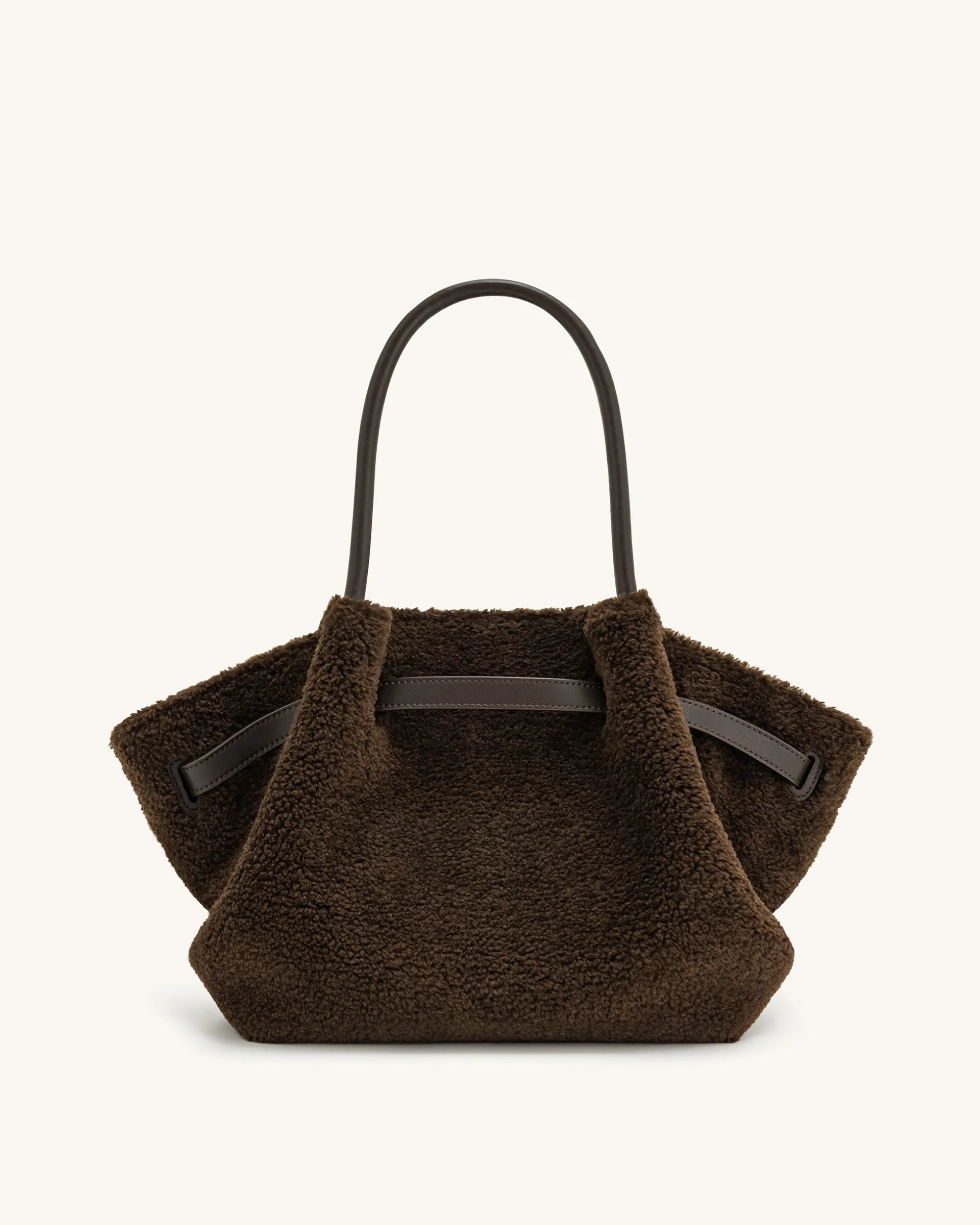 Large Tote Bag Black Faux Suede Women bag - JW PEI Hana