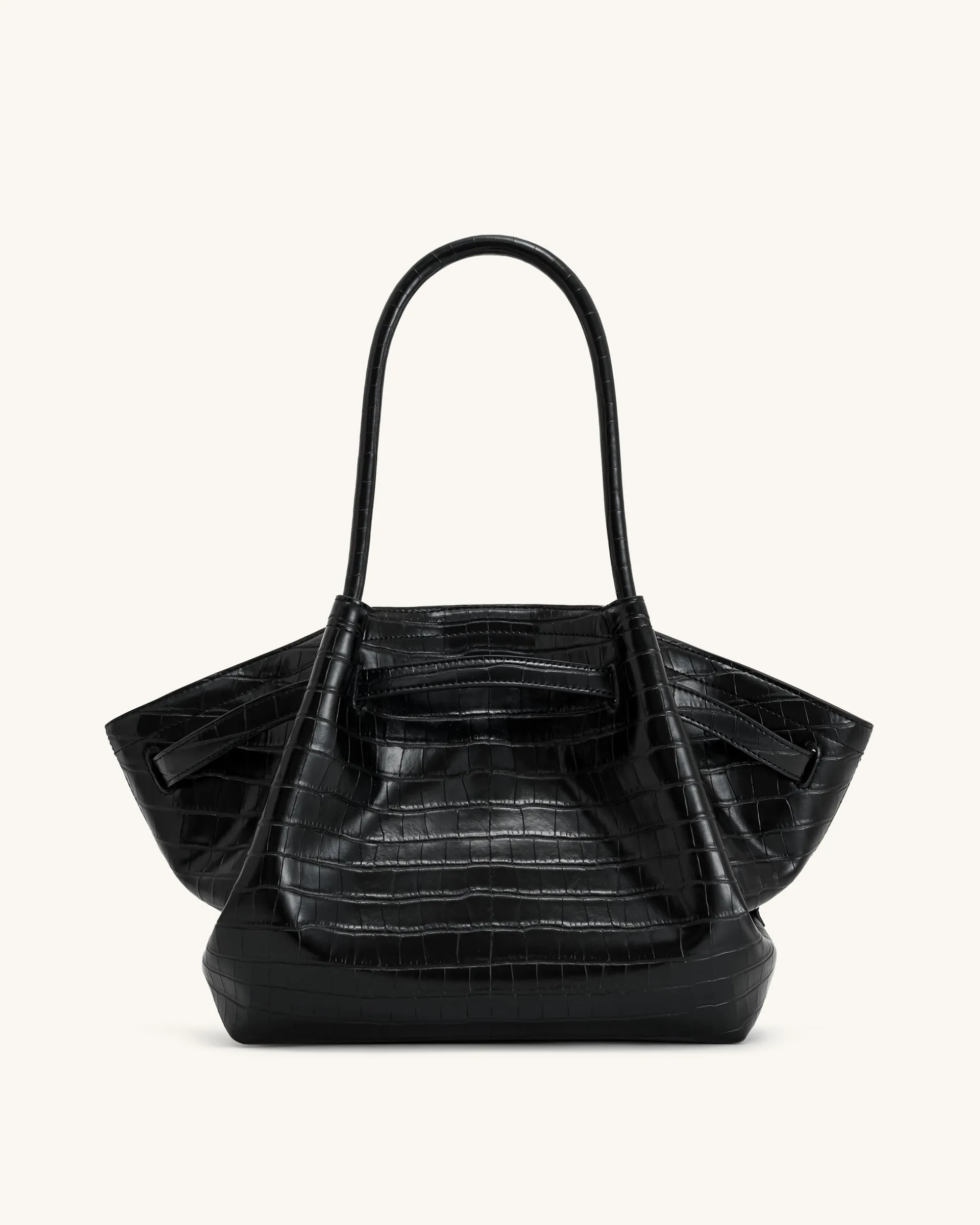 Large Tote Bag Black Faux Suede Women bag - JW PEI Hana