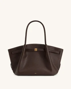 Large Tote Bag Black Faux Suede Women bag - JW PEI Hana
