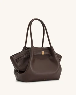 Large Tote Bag Black Faux Suede Women bag - JW PEI Hana
