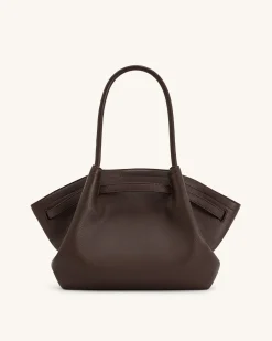 Large Tote Bag Black Faux Suede Women bag - JW PEI Hana