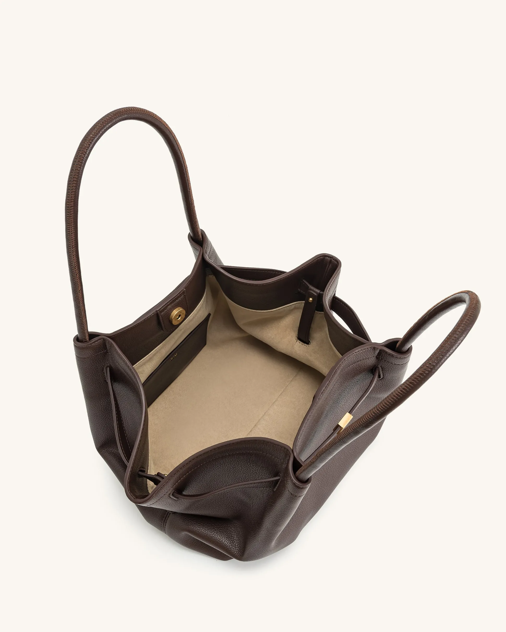 Large Tote Bag Black Faux Suede Women bag - JW PEI Hana