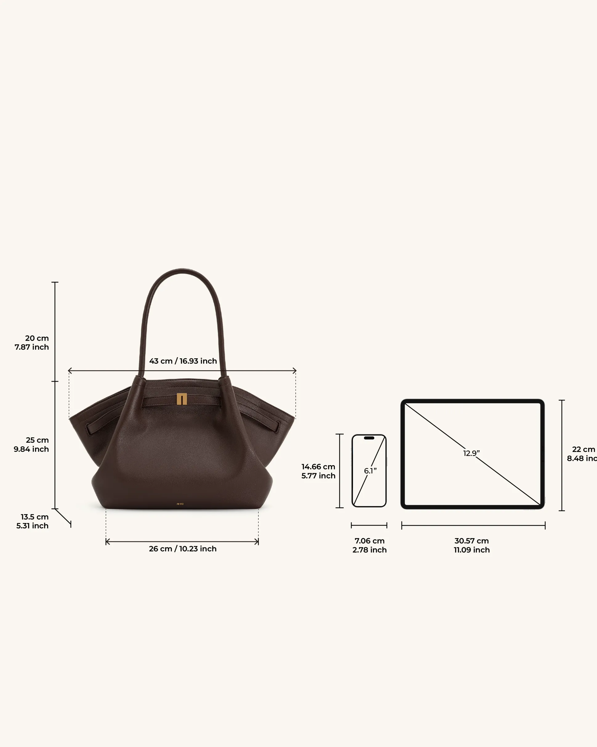 Large Tote Bag Black Faux Suede Women bag - JW PEI Hana