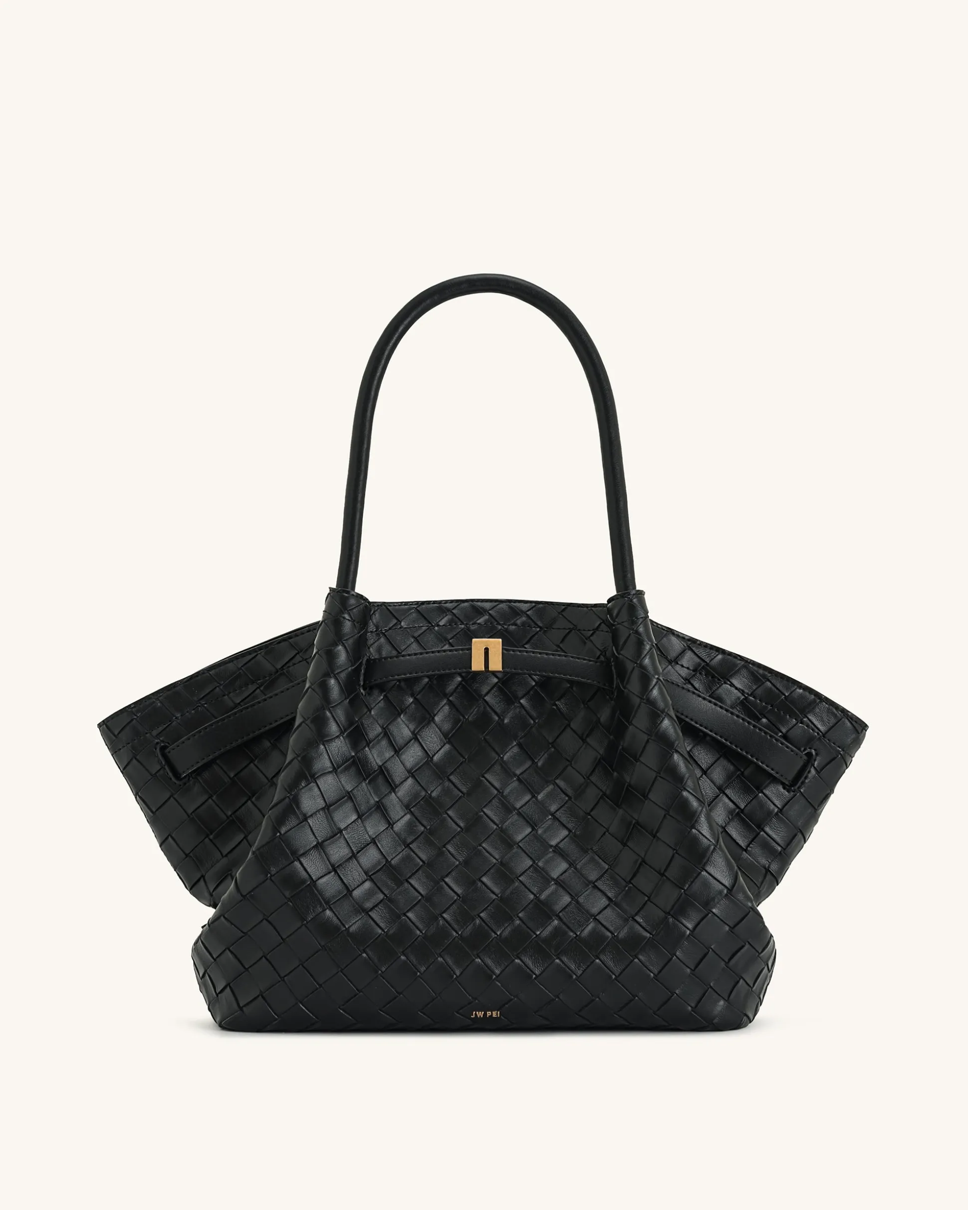 Large Tote Bag Black Faux Suede Women bag - JW PEI Hana