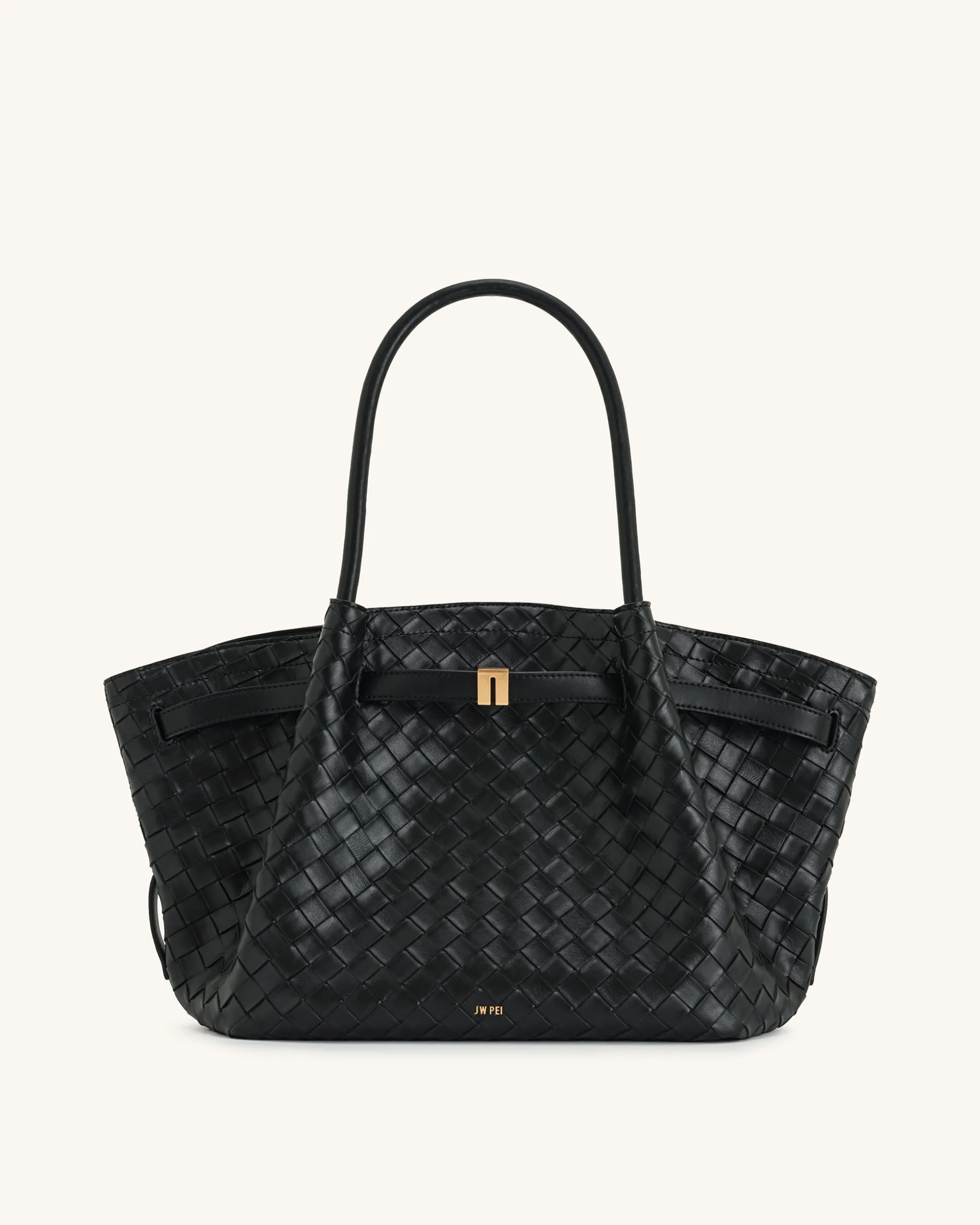 Large Tote Bag Black Faux Suede Women bag - JW PEI Hana