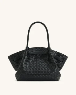 Large Tote Bag Black Faux Suede Women bag - JW PEI Hana
