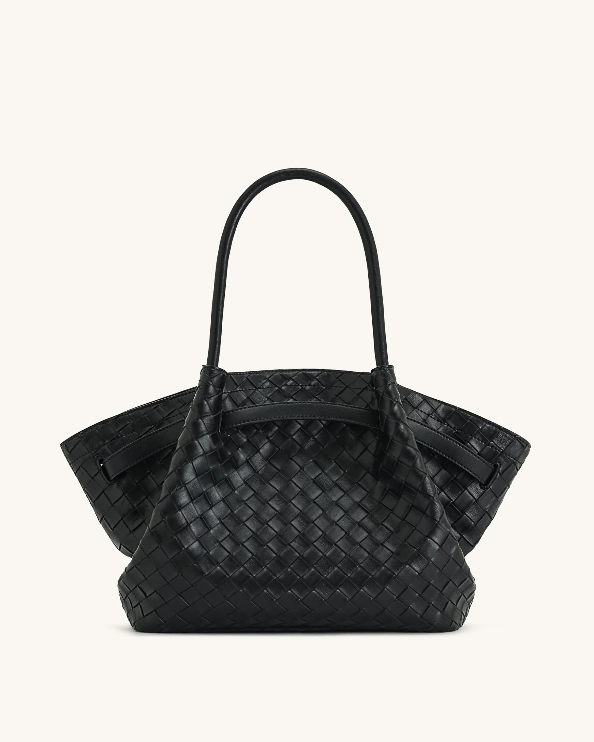 Large Tote Bag Black Faux Suede Women bag - JW PEI Hana