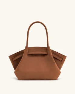 Large Tote Bag Brown Faux Suede Women bag - JW PEI Hana