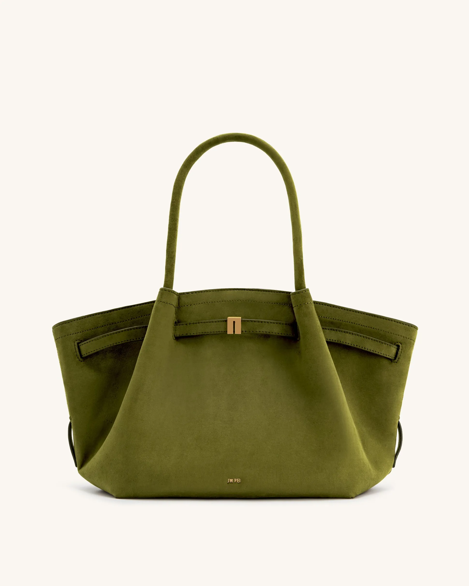 Large Tote Bag Green Faux Suede Women bag - JW PEI Hana