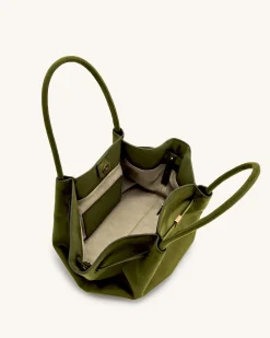 Large Tote Bag Green Faux Suede Women bag - JW PEI Hana