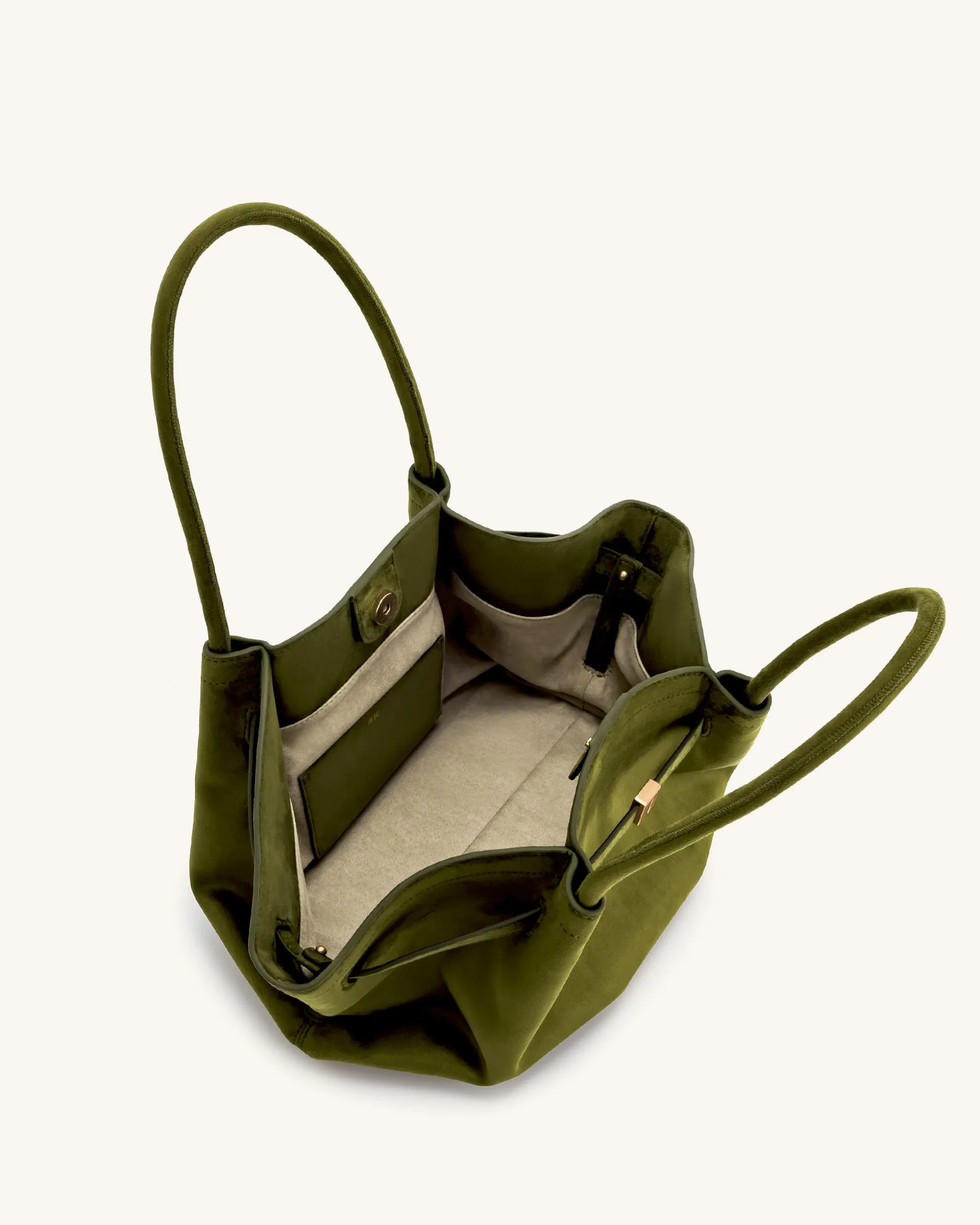 Large Tote Bag Green Faux Suede Women bag - JW PEI Hana