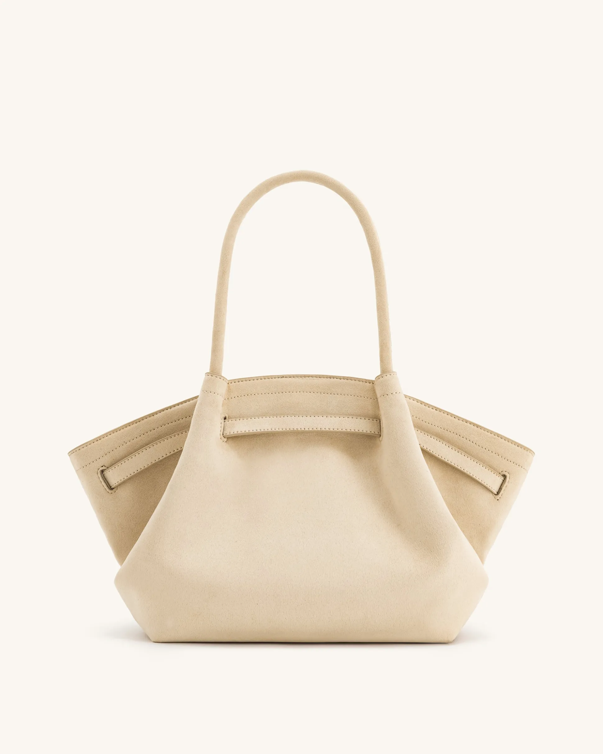 Large Tote Bag White Faux Suede Women bag Beige - JW PEI Hana