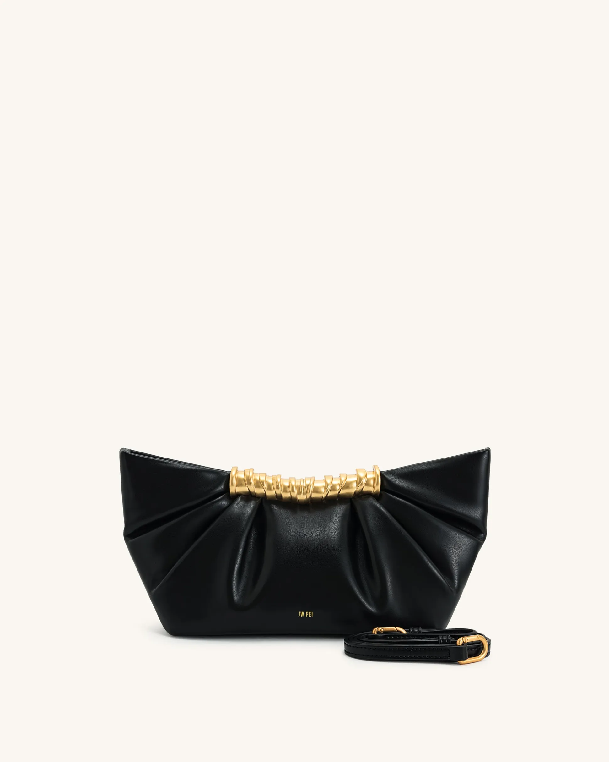 Leia Pleated Clutch - Black