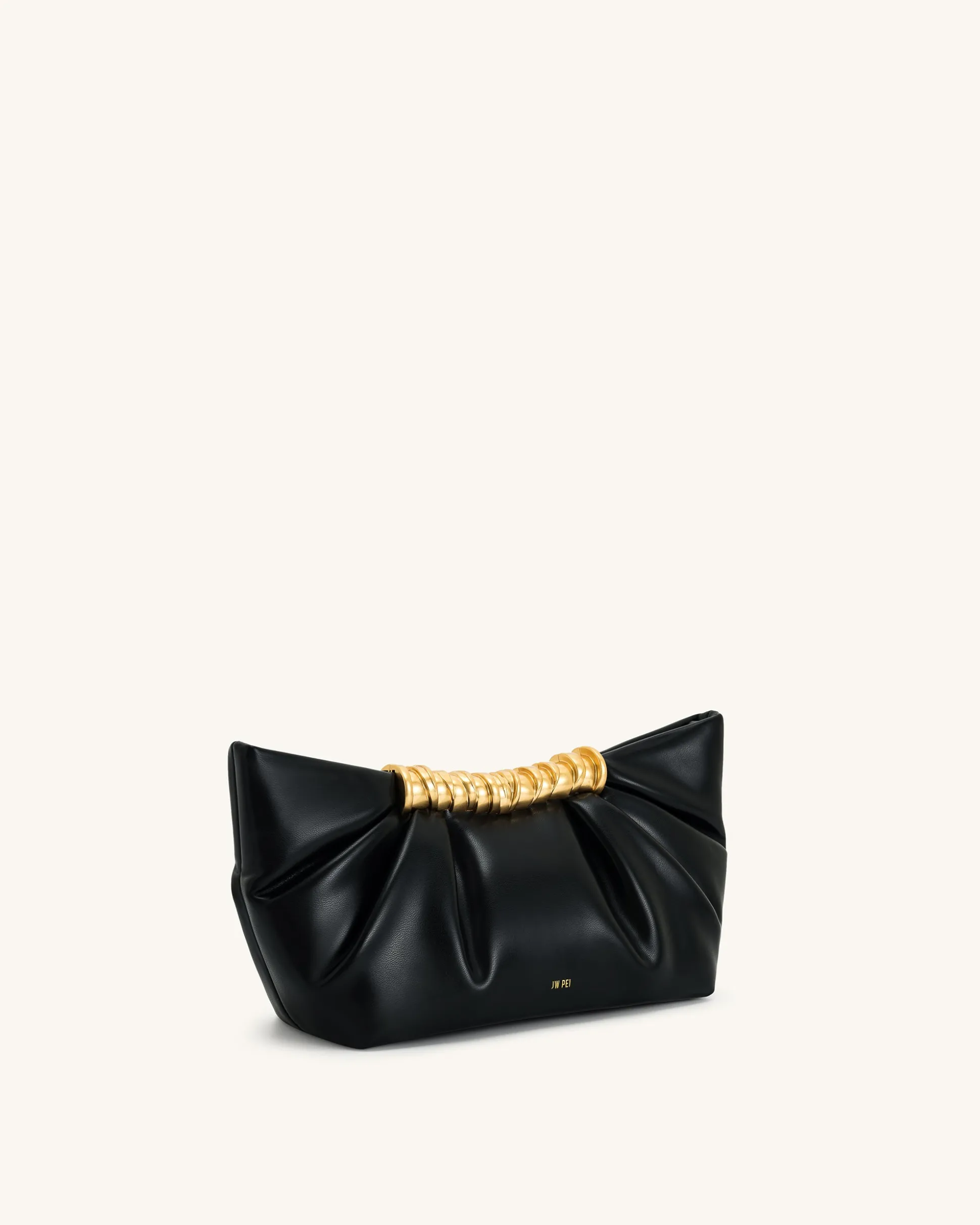 Leia Pleated Clutch - Black