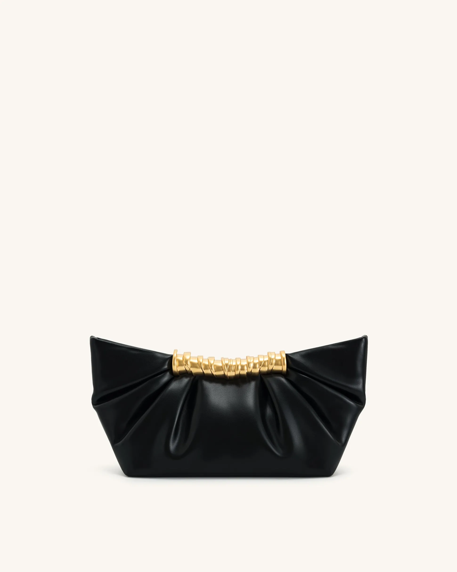 Leia Pleated Clutch - Black