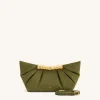 Leia Pleated Clutch - Dark Olive