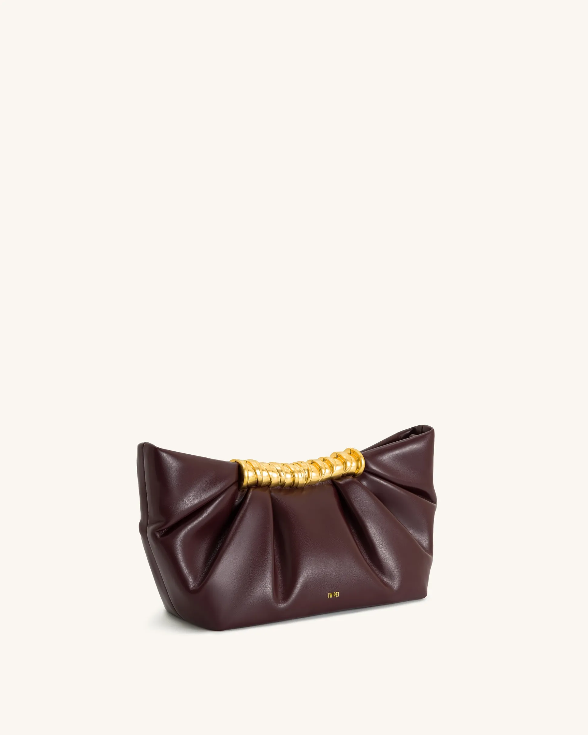 Leia Pleated Clutch - Deep Burgundy