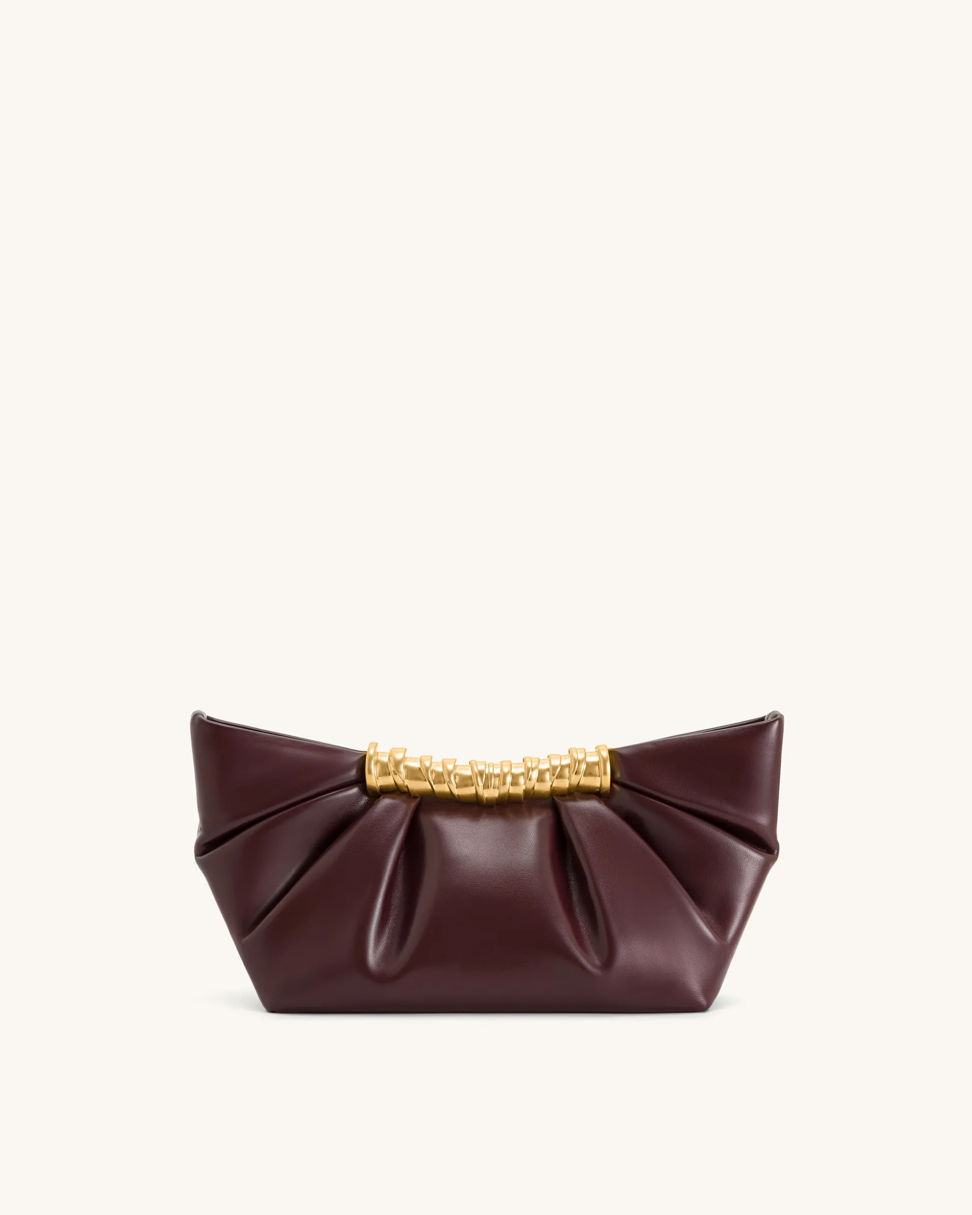 Leia Pleated Clutch - Deep Burgundy